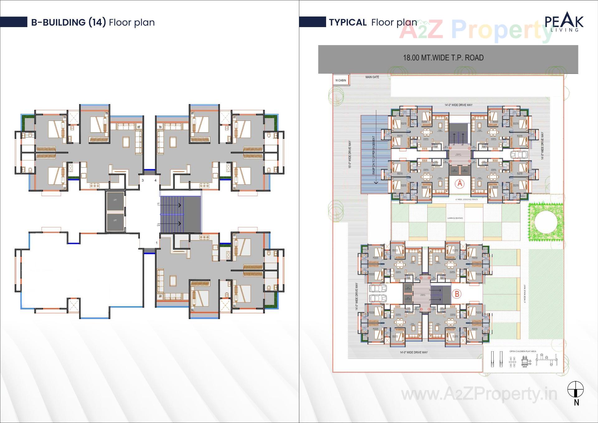 Layout of real estate project Peak Living located at Bhimrad, Surat, Gujarat