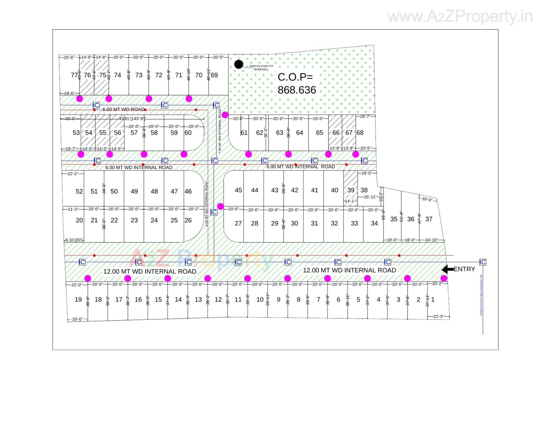 Layout of real estate project Pearl City located at Tarsadi, Surat, Gujarat