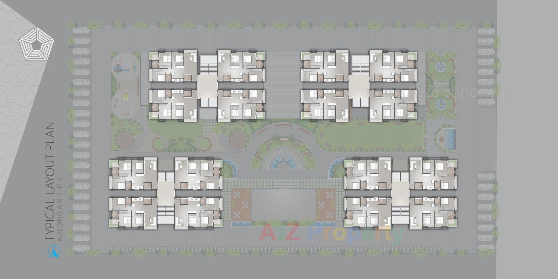 Layout of real estate project Penttagon located at Palanpur, Surat, Gujarat
