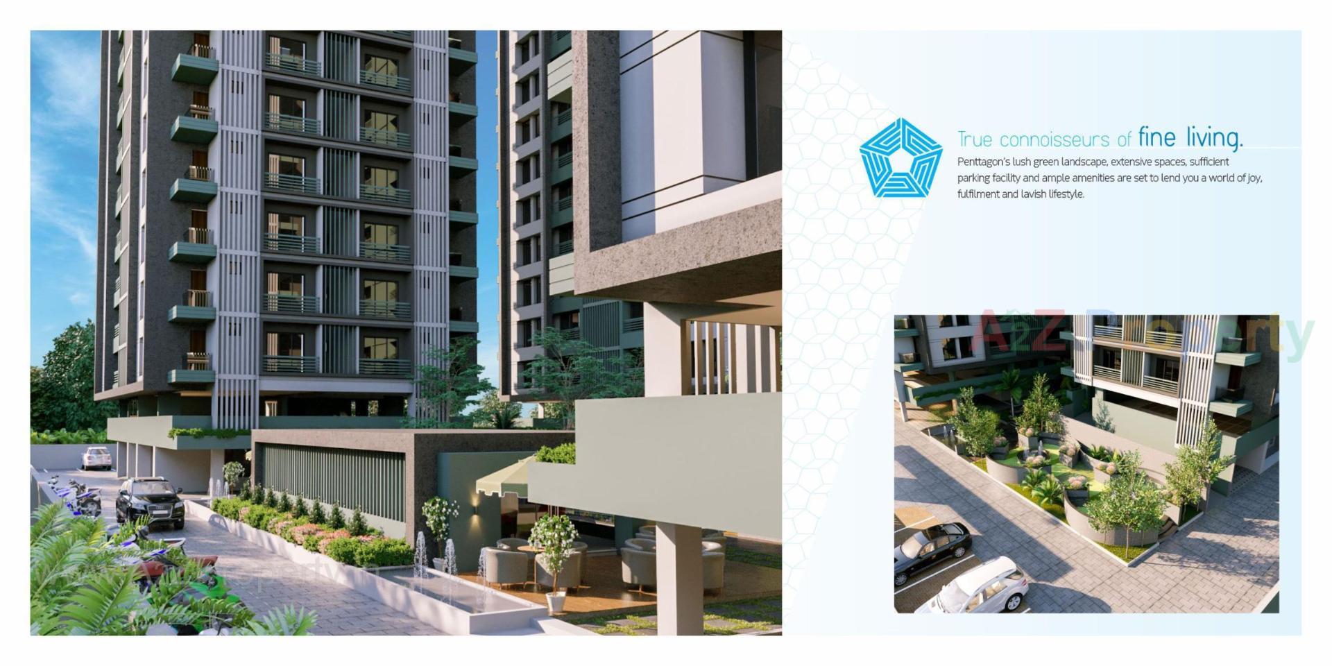 3D Elevation of real estate project Penttagon located at Palanpur, Surat, Gujarat