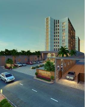 Elevation of real estate project Phoenix Towers located at Vesu, Surat, Gujarat