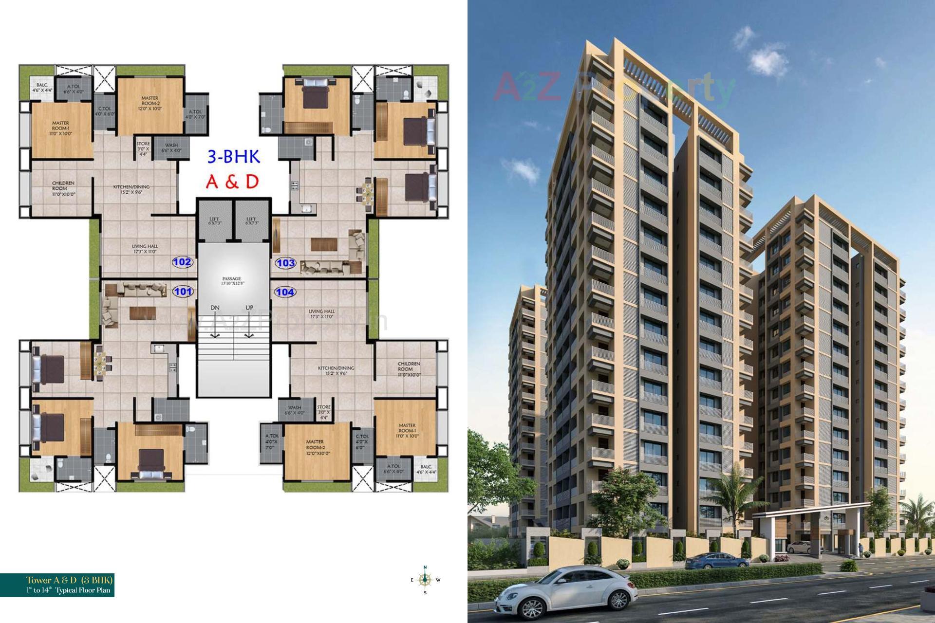 Layout of real estate project Pioneer Belina located at Bhimrad, Surat, Gujarat