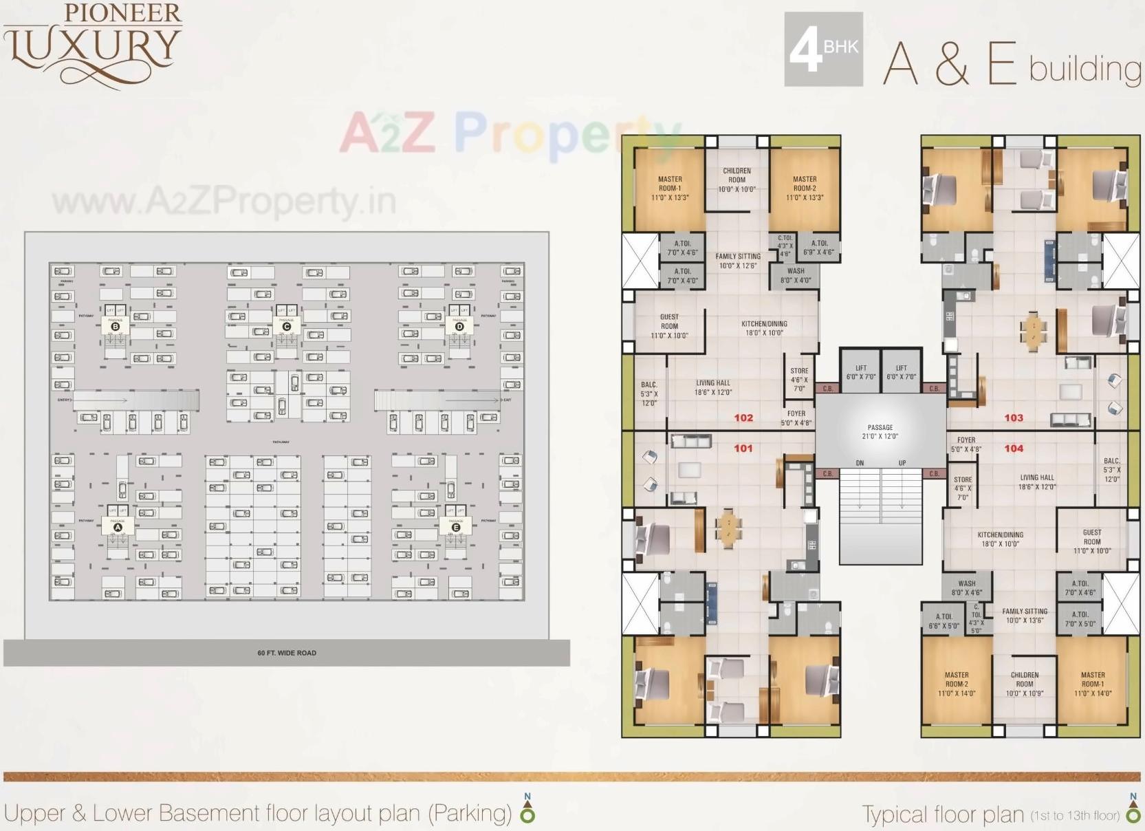 Layout of real estate project Pioneer Luxury located at Bhimrad, Surat, Gujarat