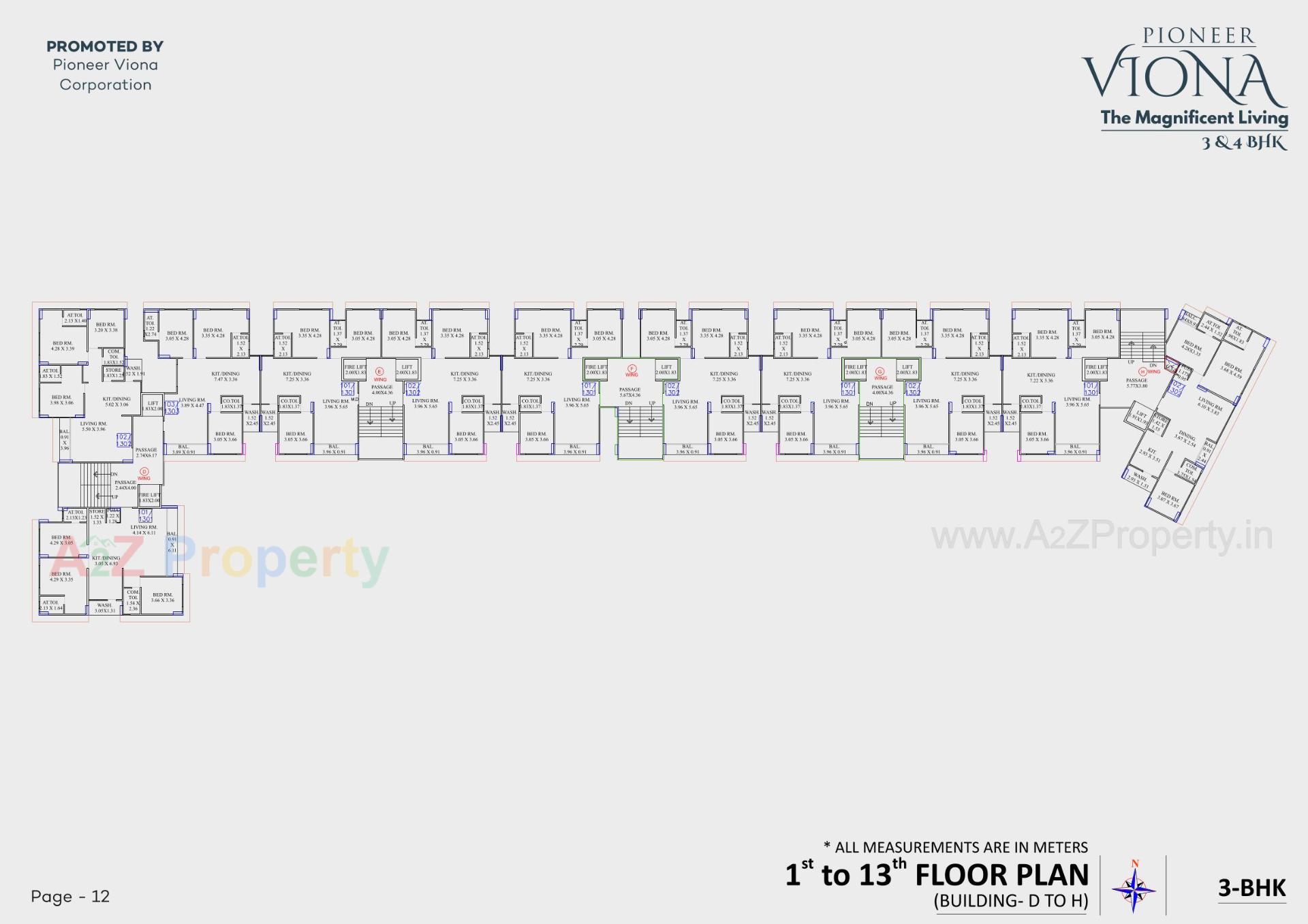 Layout of real estate project Pioneer Viona located at Bhimrad, Surat, Gujarat
