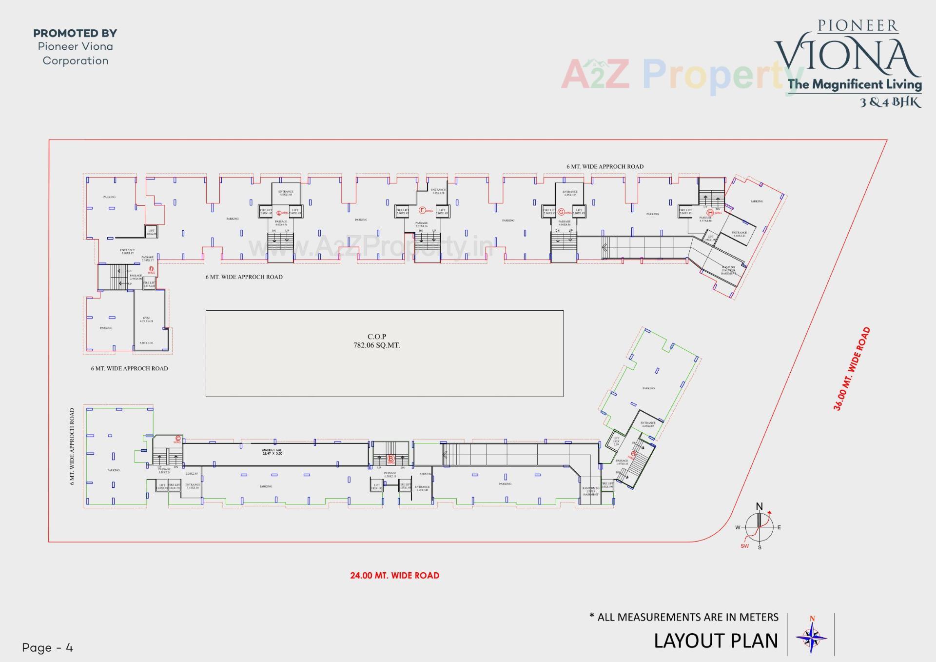 Layout of real estate project Pioneer Viona located at Bhimrad, Surat, Gujarat