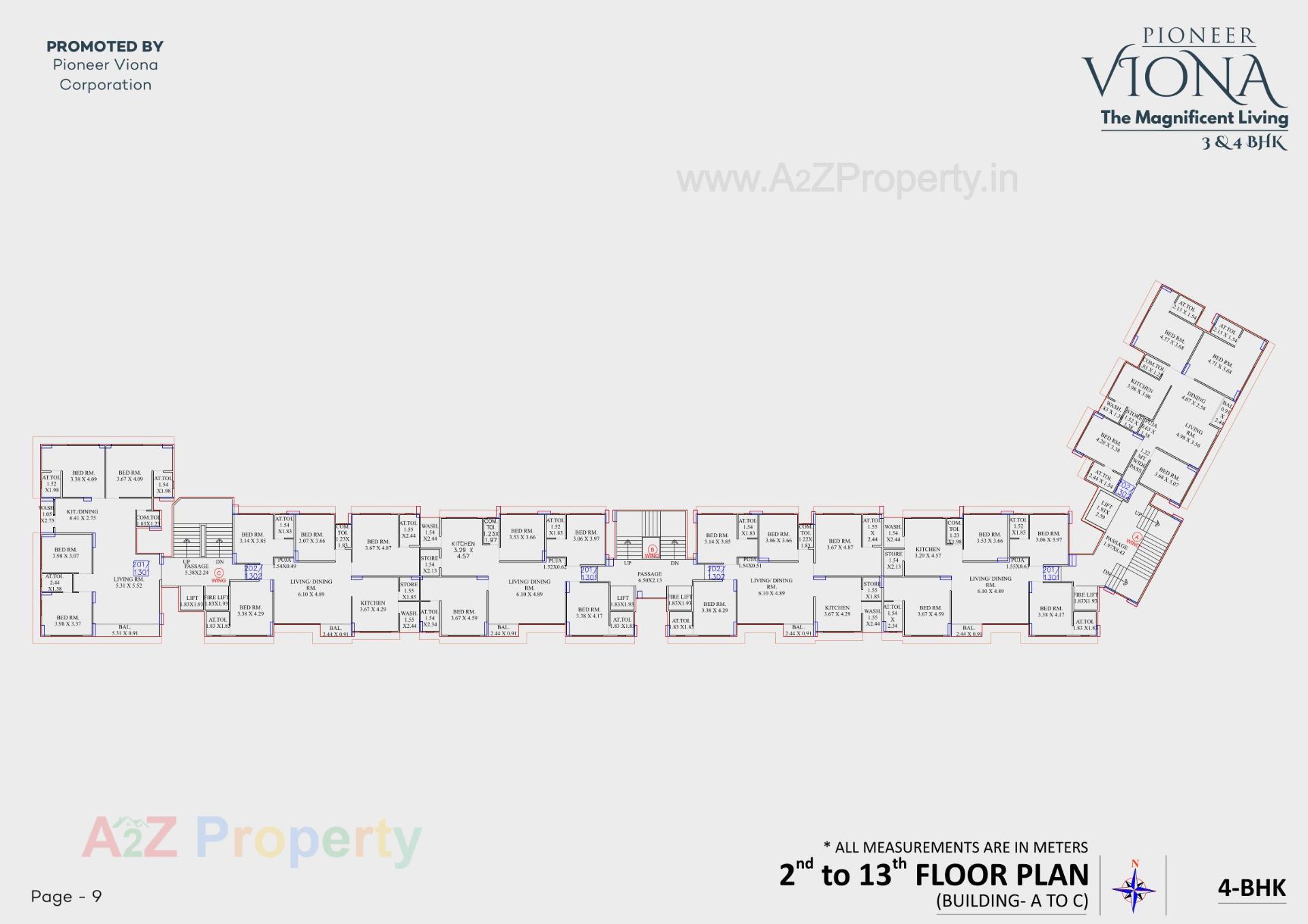 Layout of real estate project Pioneer Viona located at Bhimrad, Surat, Gujarat