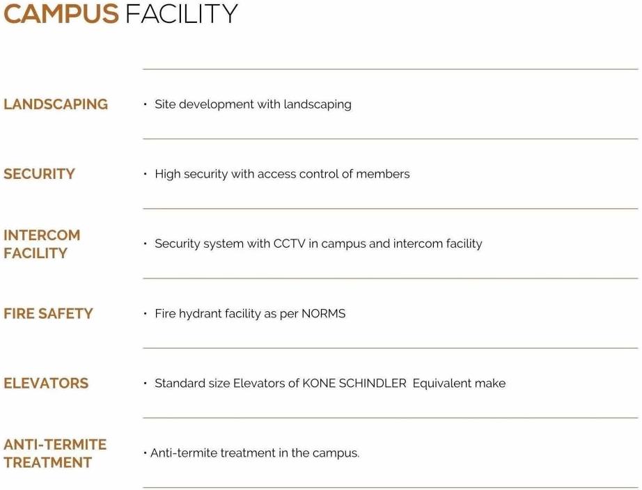 Amenities of Piramyd Platina