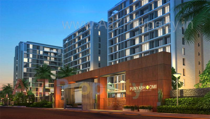 3D Elevation of real estate project Poonyabhumi   A,b,c,f located at Vesu, Surat, Gujarat