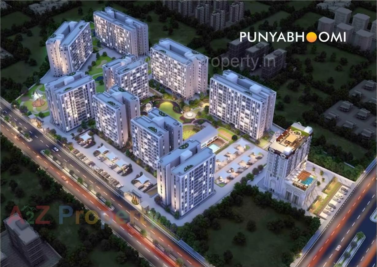 3D Elevation of real estate project Poonyabhumi   A,b,c,f located at Vesu, Surat, Gujarat