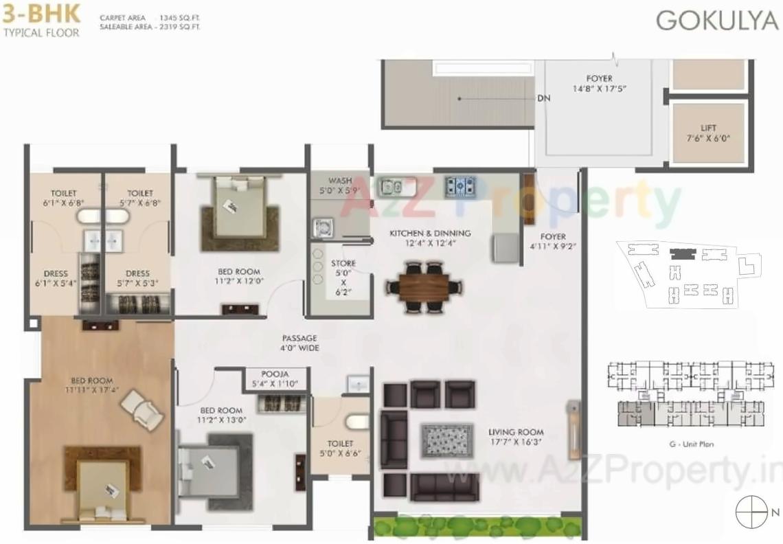 Layout of real estate project Poonyabhumi   A,b,c,f located at Vesu, Surat, Gujarat