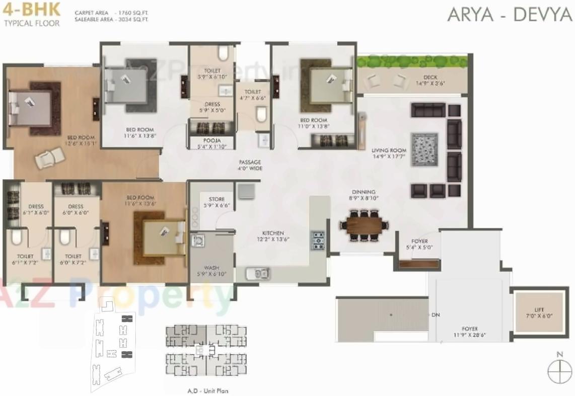 Layout of real estate project Poonyabhumi   A,b,c,f located at Vesu, Surat, Gujarat