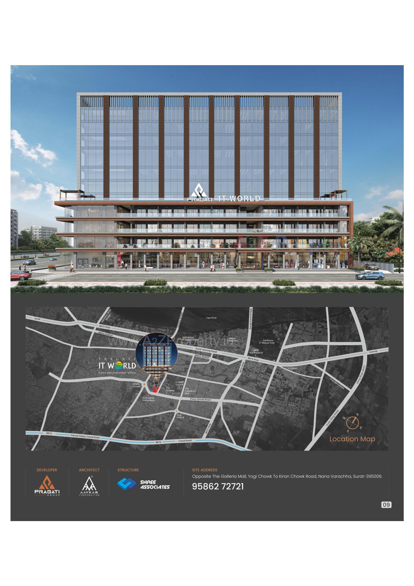 3D Elevation of real estate project Pragati It World located at Puna , Surat, Gujarat