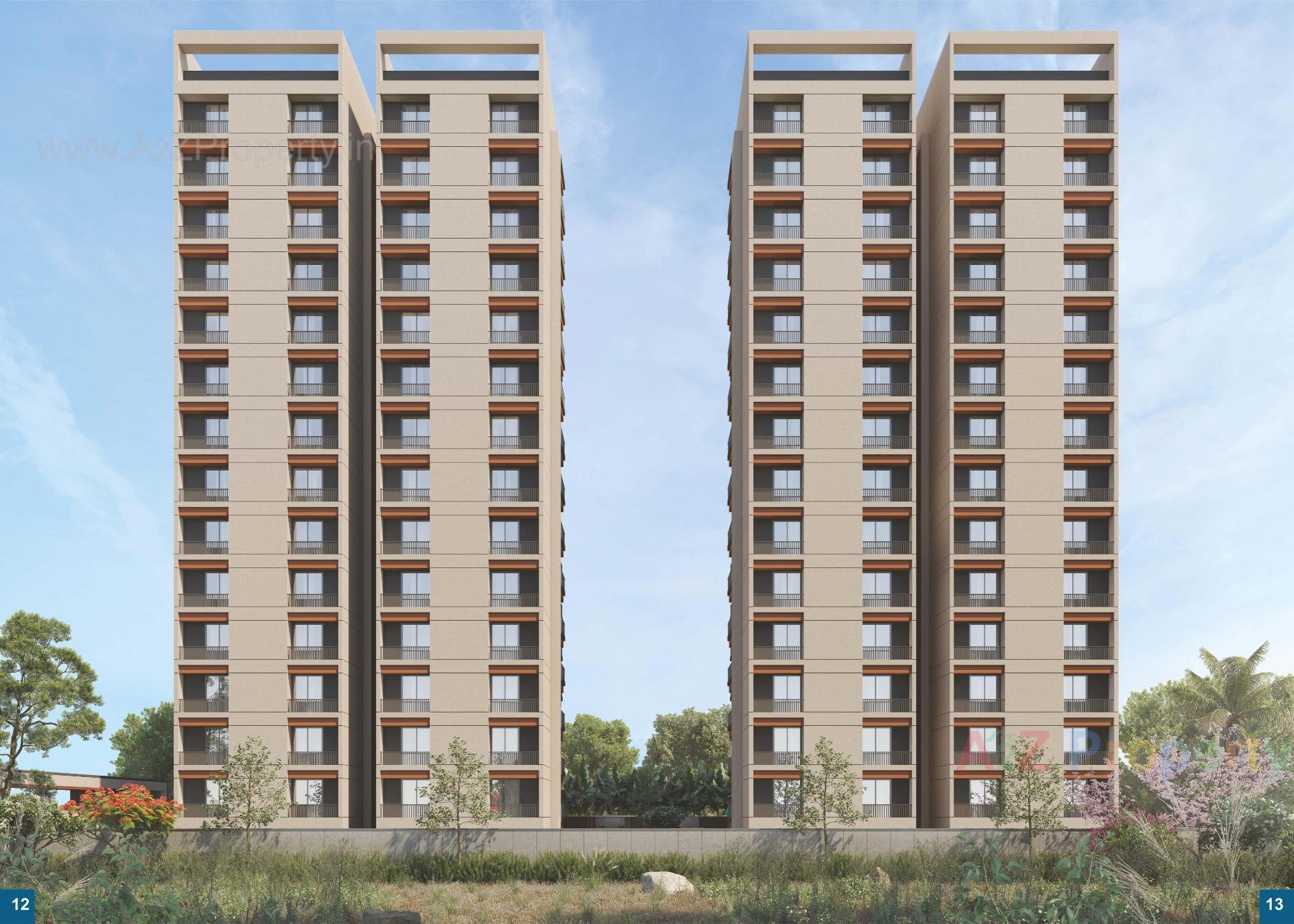 3D Elevation of real estate project Pratishtha Luxuria located at Abrama, Surat, Gujarat