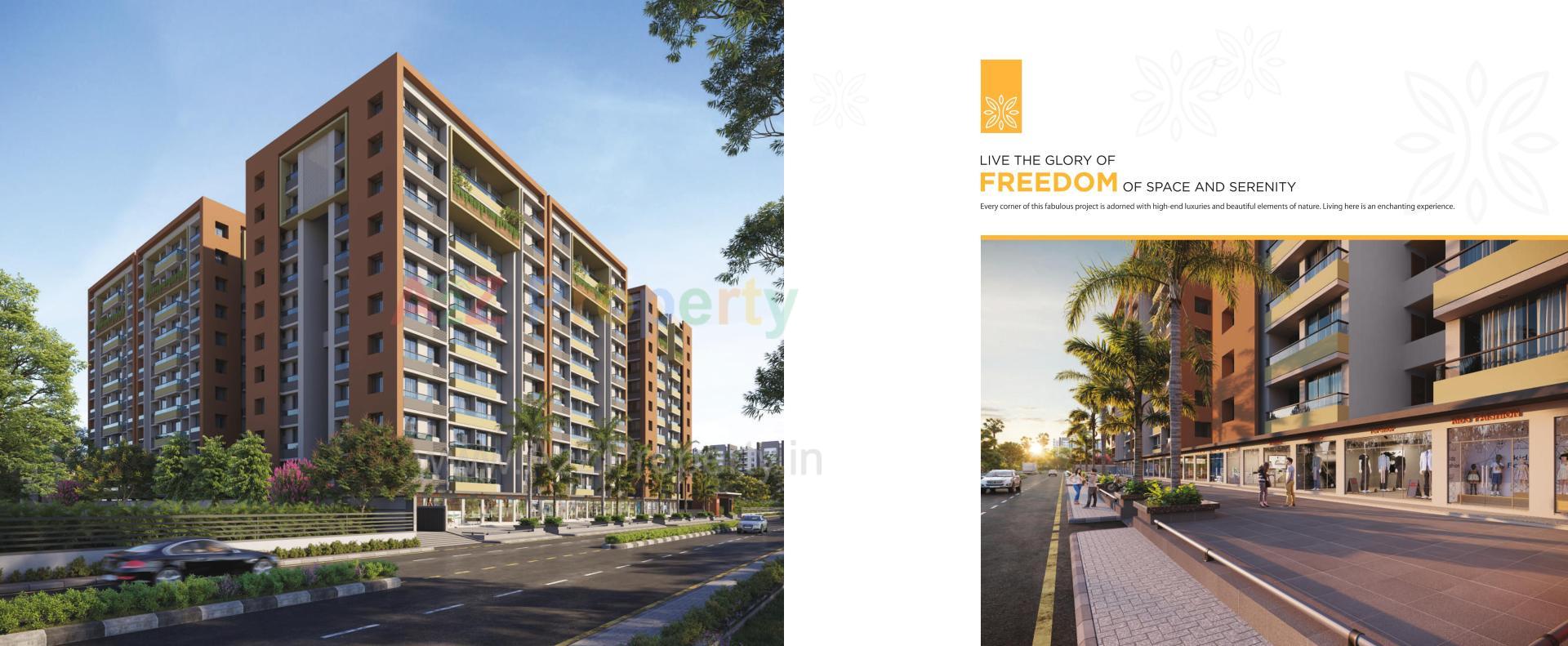 3D Elevation of real estate project Prayosha Bliss located at Dindoli, Surat, Gujarat