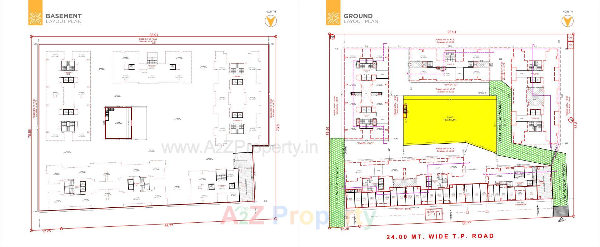 Layout of real estate project Prayosha Bliss located at Dindoli, Surat, Gujarat