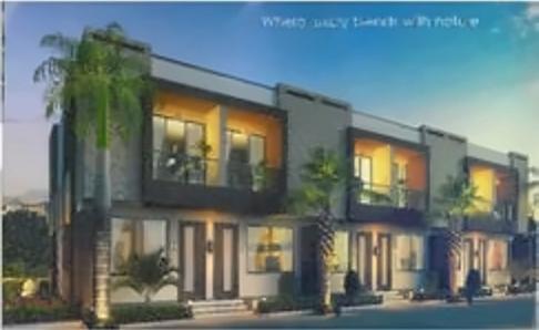 3D Elevation of real estate project Prayosha Park located at Dindoli, Surat, Gujarat