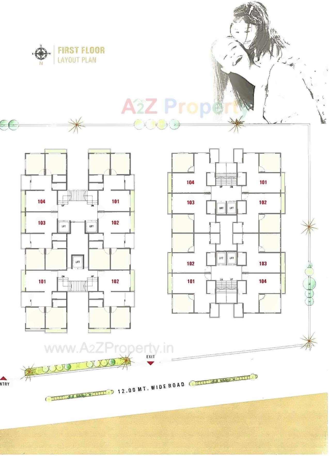 Layout of real estate project Prayosha Pride located at Dindoli, Surat, Gujarat