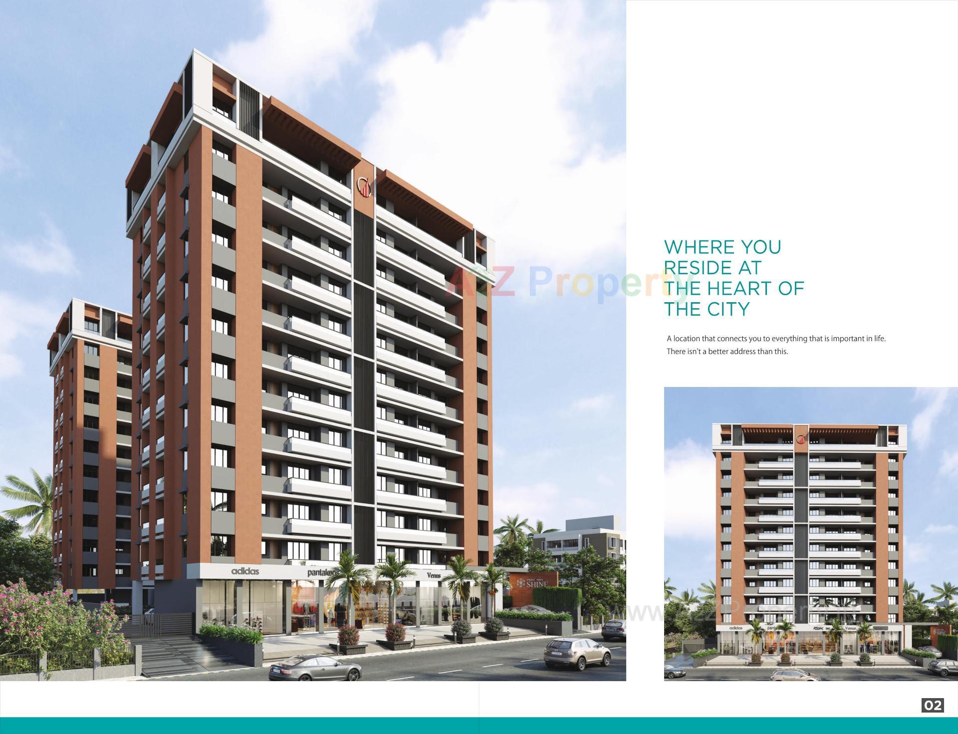 3D Elevation of real estate project Prayosha Shine located at Dindoli--tal, Surat, Gujarat