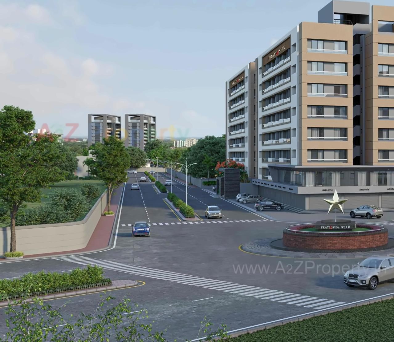 3D Elevation of real estate project Prayosha Star located at Surat, Surat, Gujarat