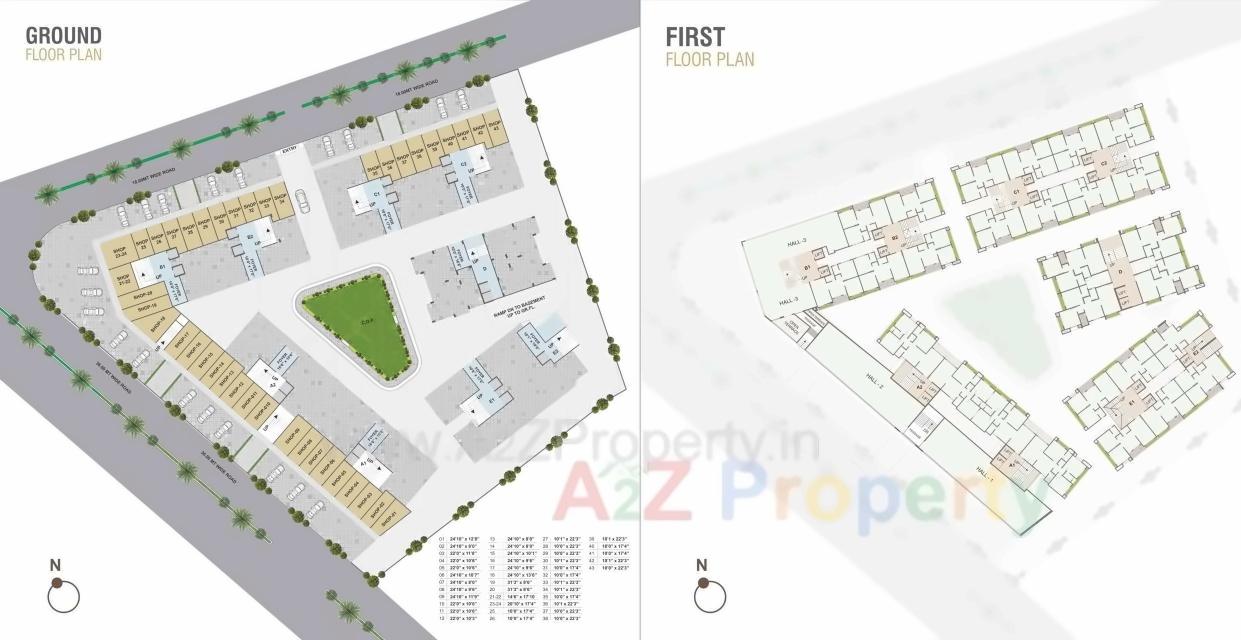 Layout of real estate project Prayosha Star located at Surat, Surat, Gujarat