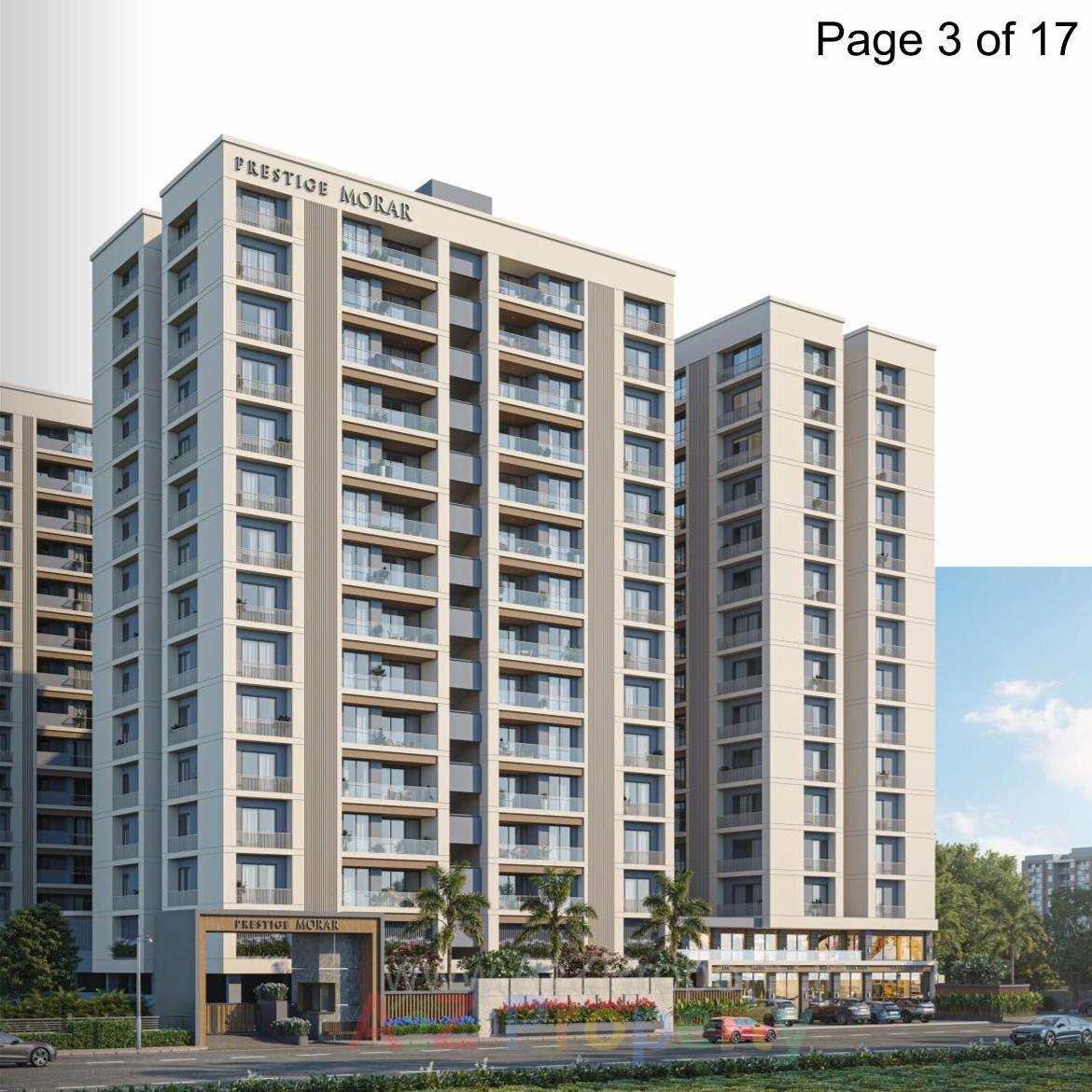 3D Elevation of real estate project Prestige Morar located at Pal, Surat, Gujarat