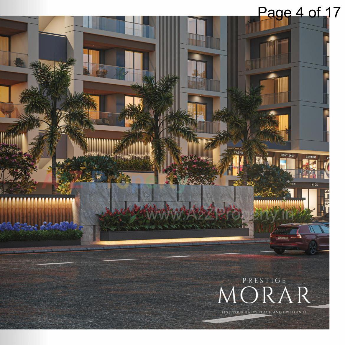 3D Elevation of real estate project Prestige Morar located at Pal, Surat, Gujarat