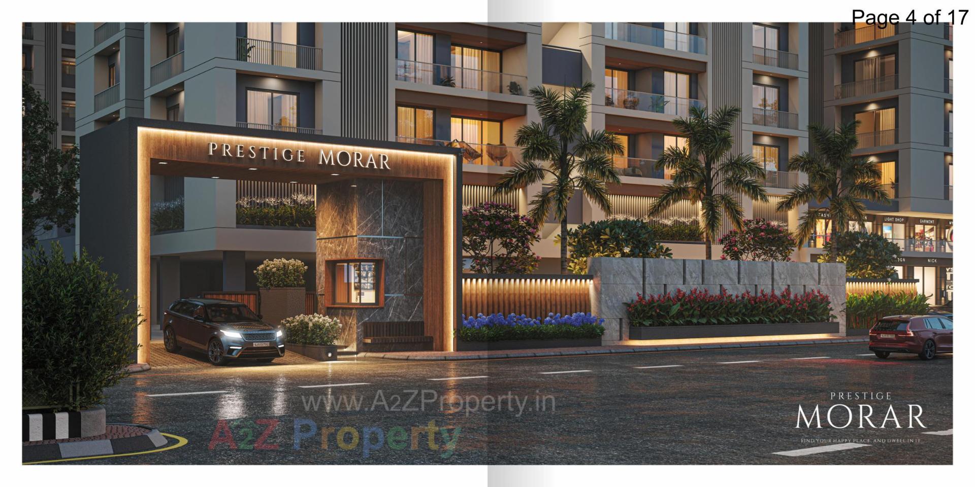 3D Elevation of real estate project Prestige Morar located at Pal, Surat, Gujarat