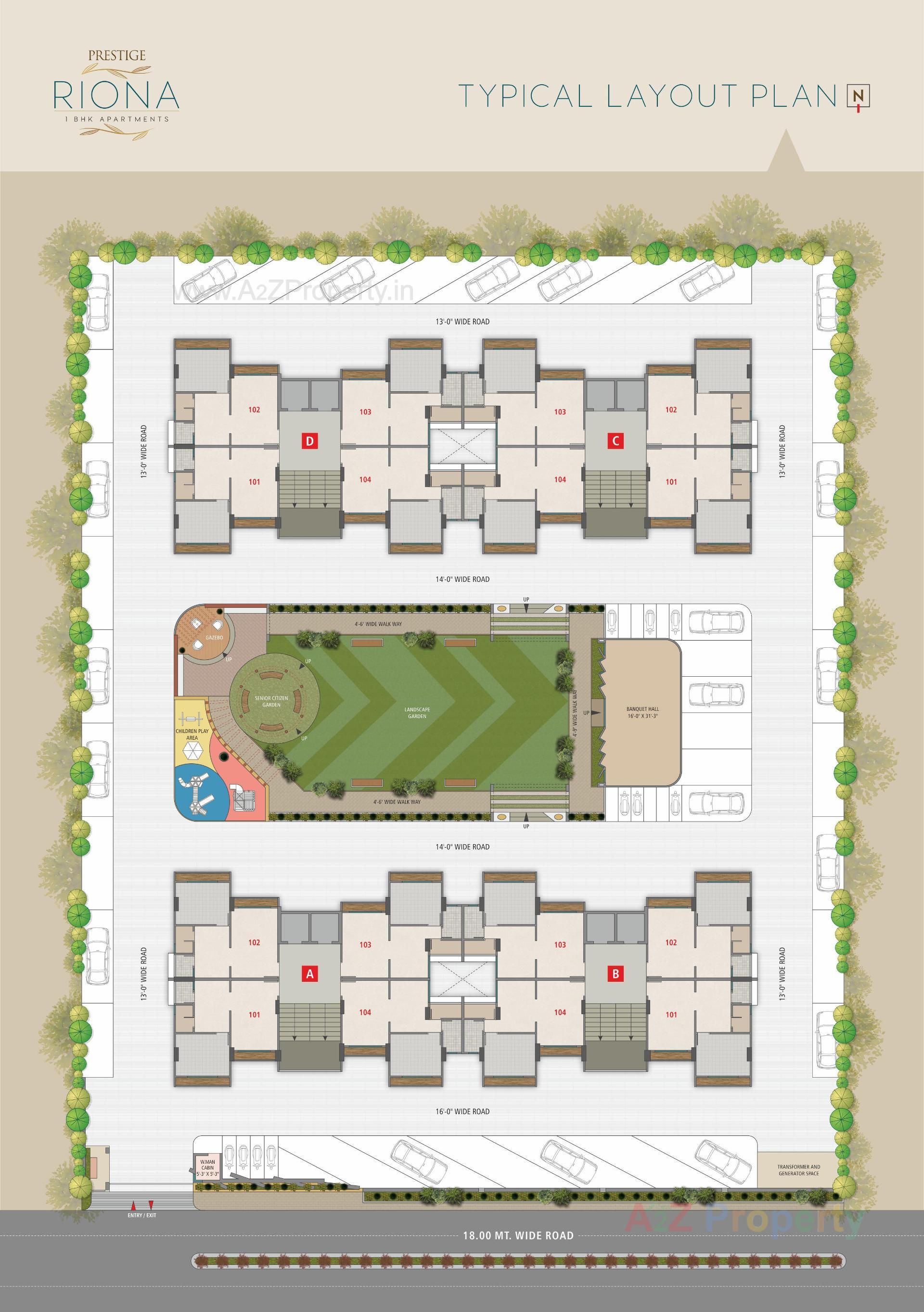 Layout of real estate project Prestige Riona located at Palanpor, Surat, Gujarat