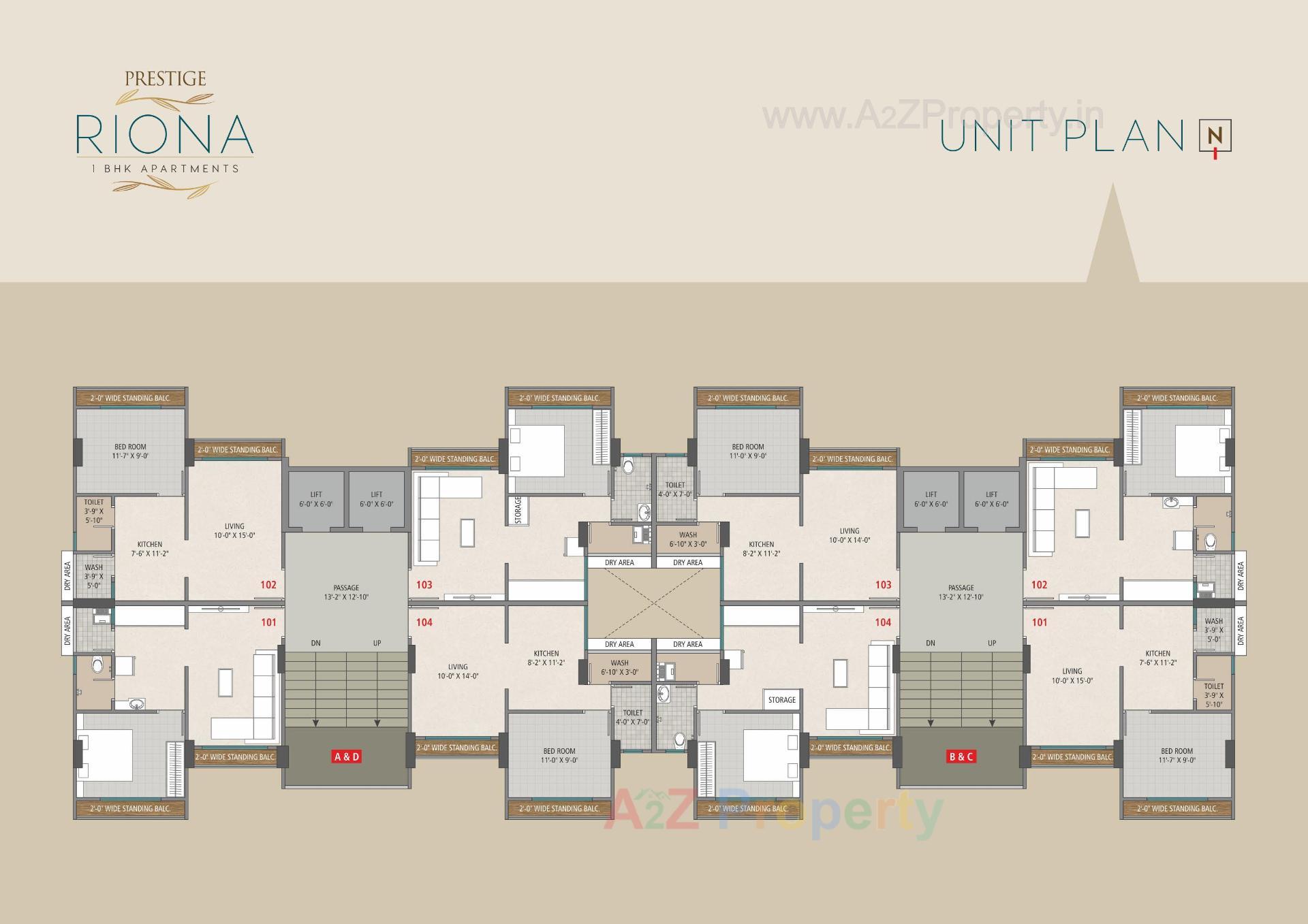 Layout of real estate project Prestige Riona located at Palanpor, Surat, Gujarat