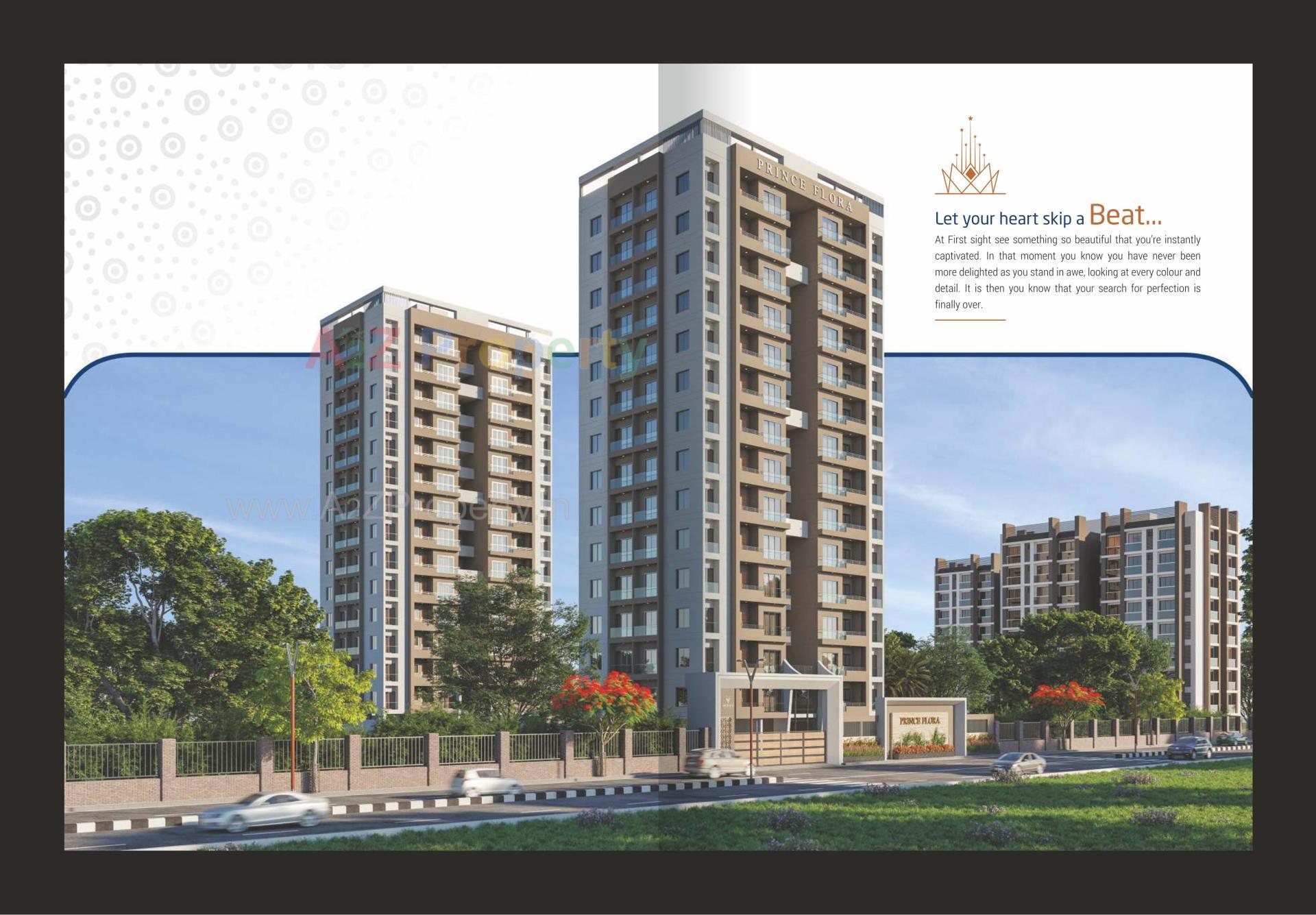 3D Elevation of real estate project Prince Flora located at Dabholi, Surat, Gujarat