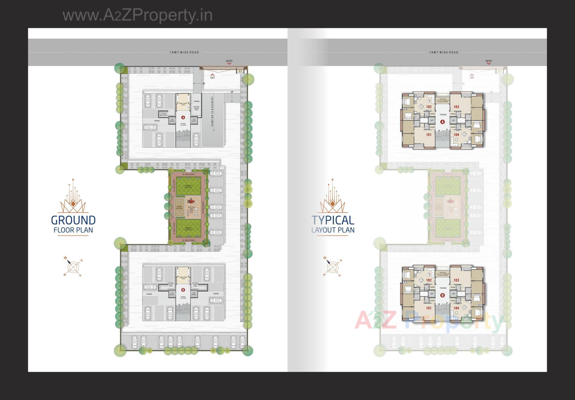 Layout of real estate project Prince Flora located at Dabholi, Surat, Gujarat