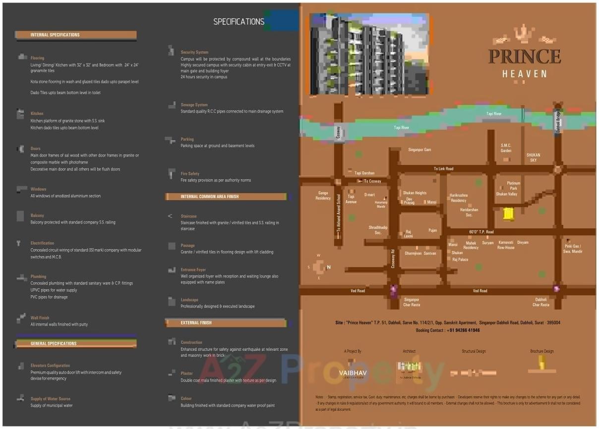 Layout of real estate project Prince Heaven located at Dabholi, Surat, Gujarat