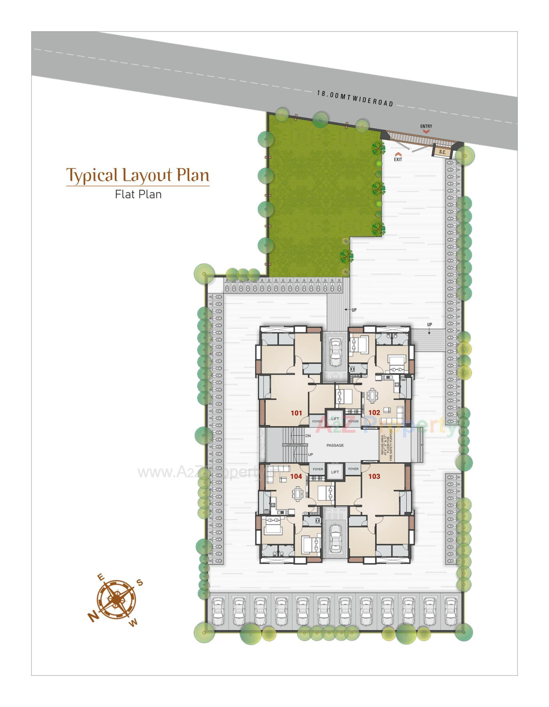 Layout of real estate project Prince Heritage located at Dabholi, Surat, Gujarat