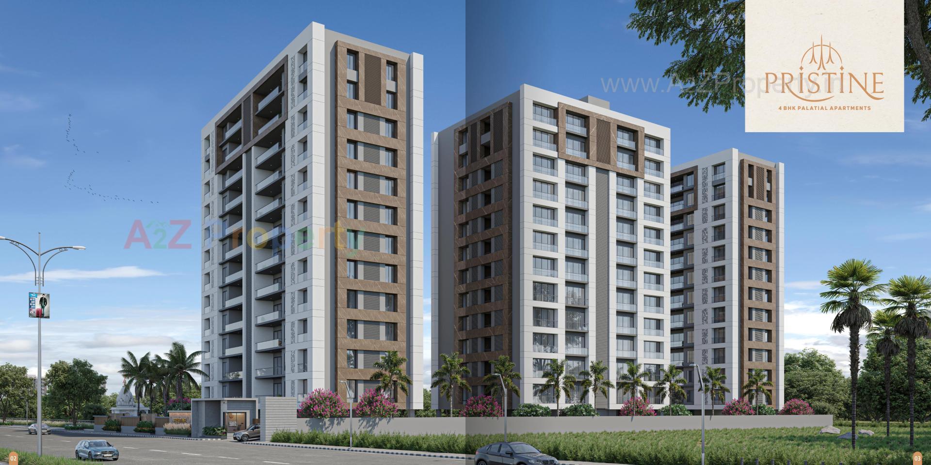 3D Elevation of real estate project Pristine located at Vesu, Surat, Gujarat