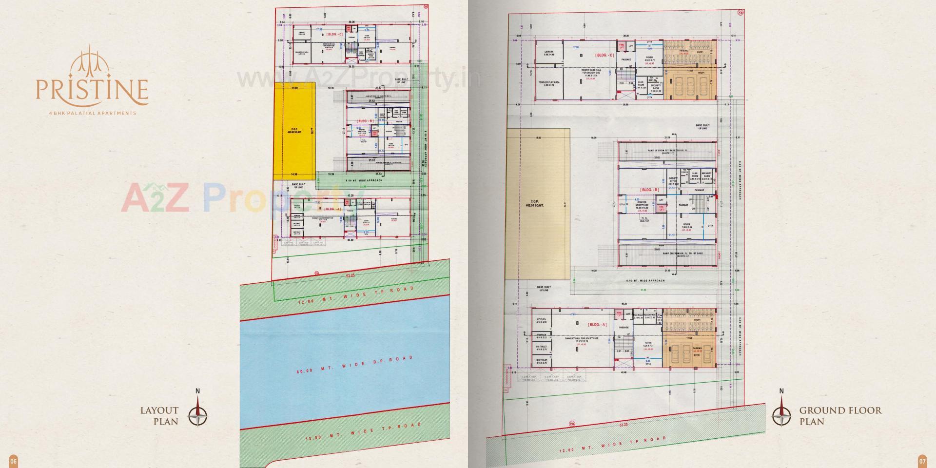 Layout of real estate project Pristine located at Vesu, Surat, Gujarat