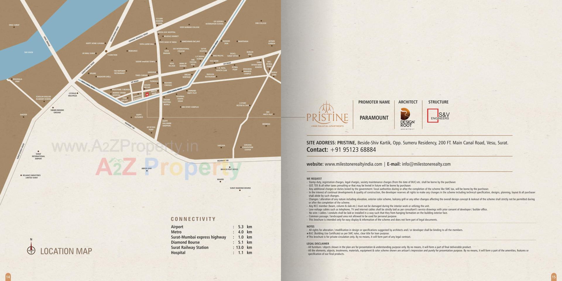  of real estate project Pristine located at Vesu, Surat, Gujarat