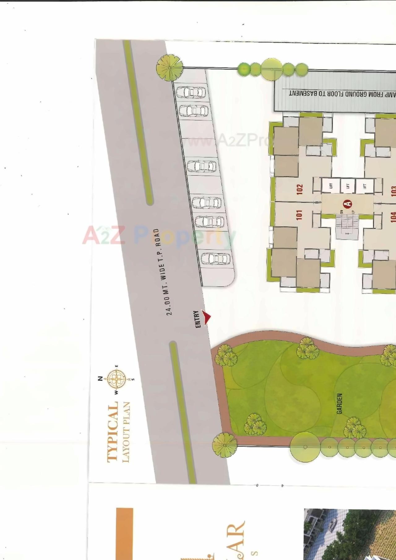 Layout of real estate project Pushkar Heights located at Puna, Surat, Gujarat