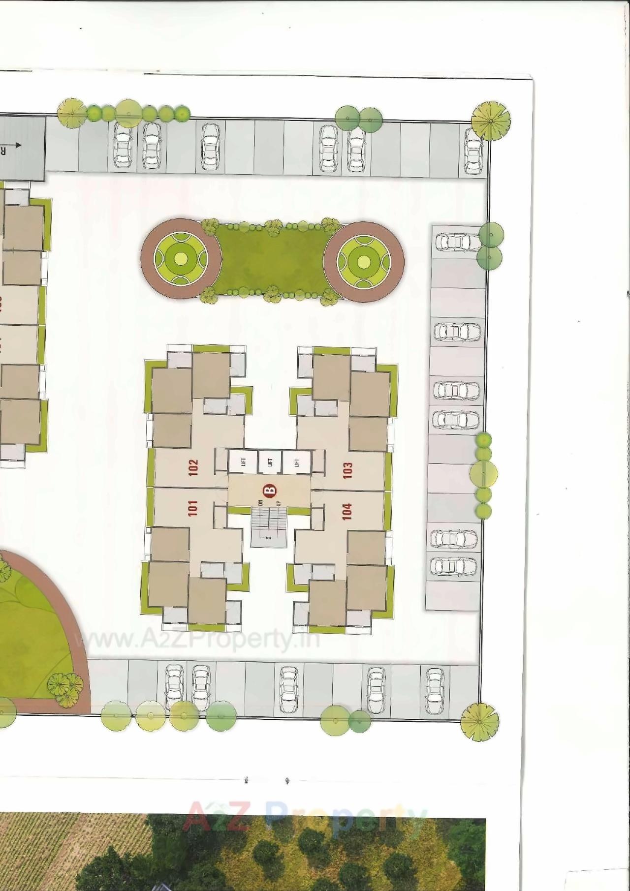 Layout of real estate project Pushkar Heights located at Puna, Surat, Gujarat