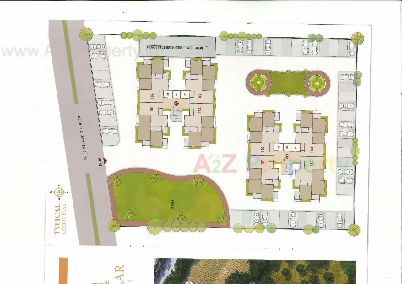 Layout of real estate project Pushkar Heights located at Puna, Surat, Gujarat