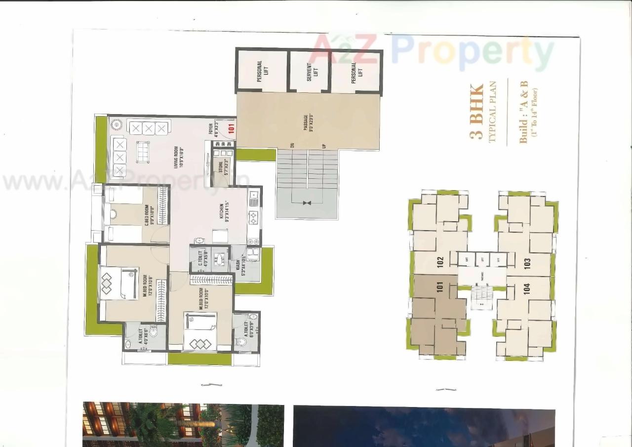 Layout of real estate project Pushkar Heights located at Puna, Surat, Gujarat
