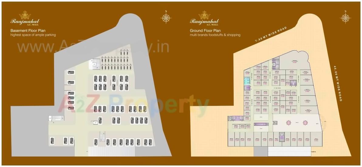 Layout of real estate project Raajmahal Ac Mall located at Puna, Surat, Gujarat