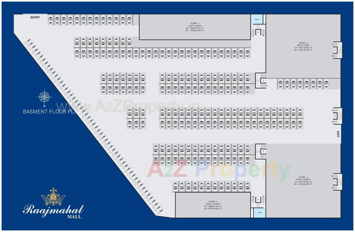 Layout of real estate project Raajmahal Mall located at Dindoli, Surat, Gujarat