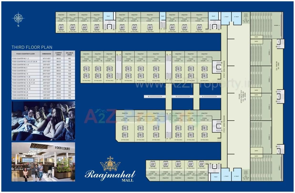 Layout of real estate project Raajmahal Mall located at Dindoli, Surat, Gujarat