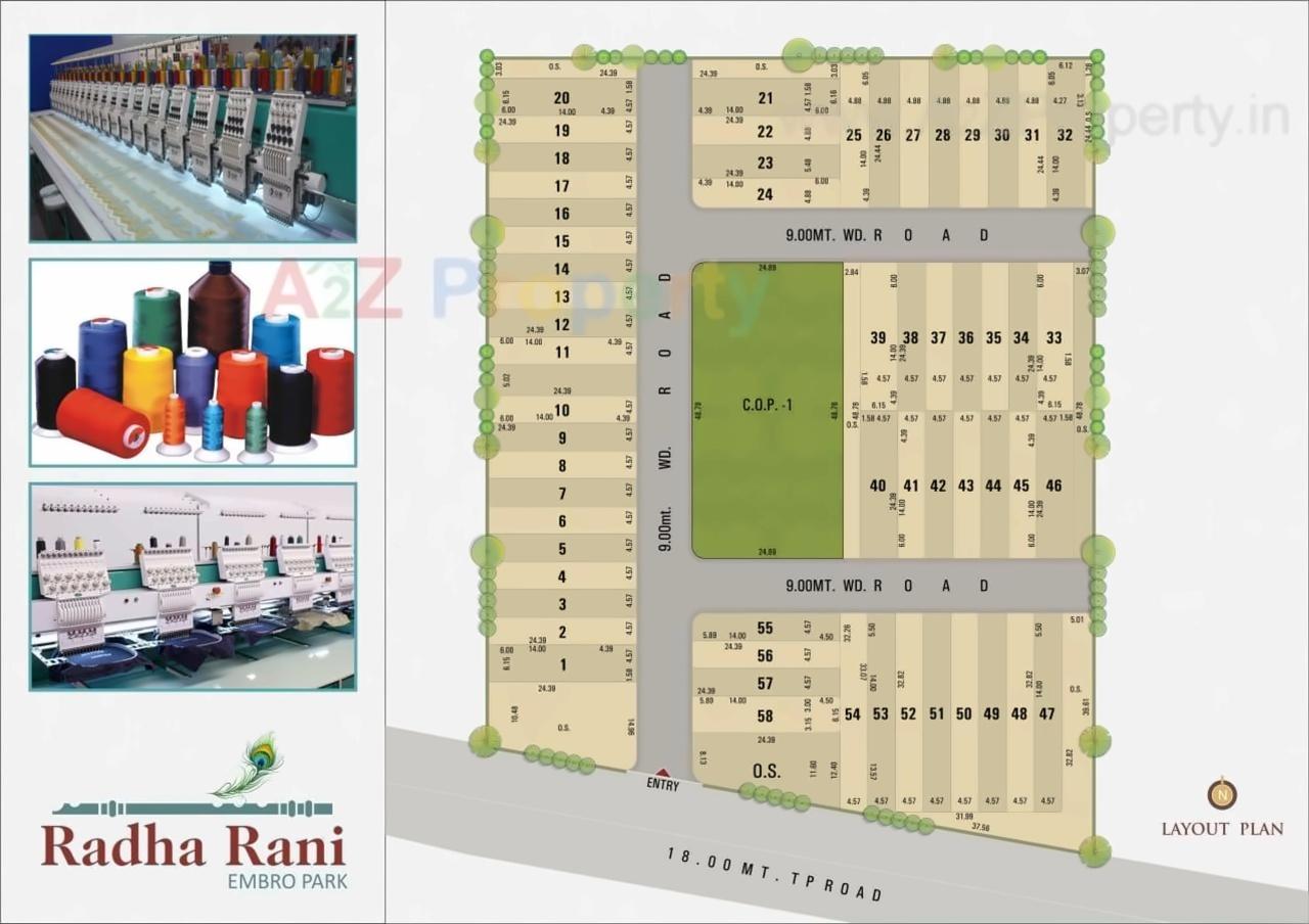 Layout of real estate project Radha Rani Embro Park located at Vakaneda, Surat, Gujarat