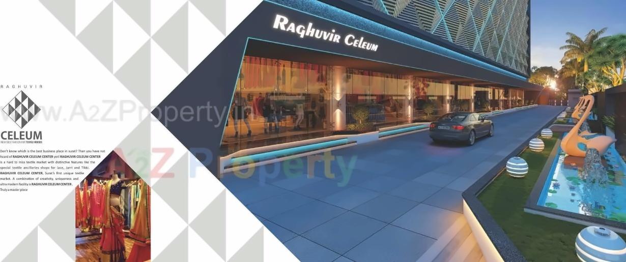 3D Elevation of real estate project Raghuvir Celeum Center located at Kumbhariya, Surat, Gujarat
