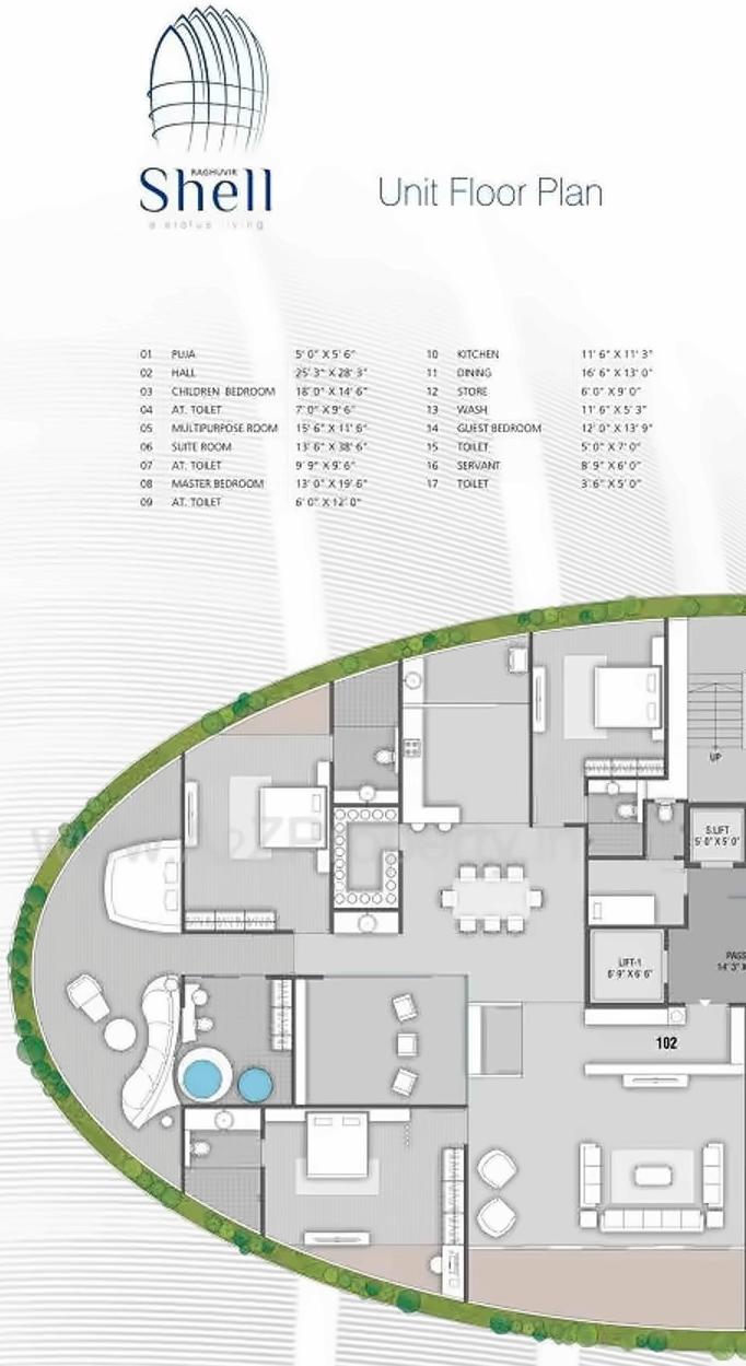 Layout of real estate project Raghuvir Shell located at Surat, Surat, Gujarat