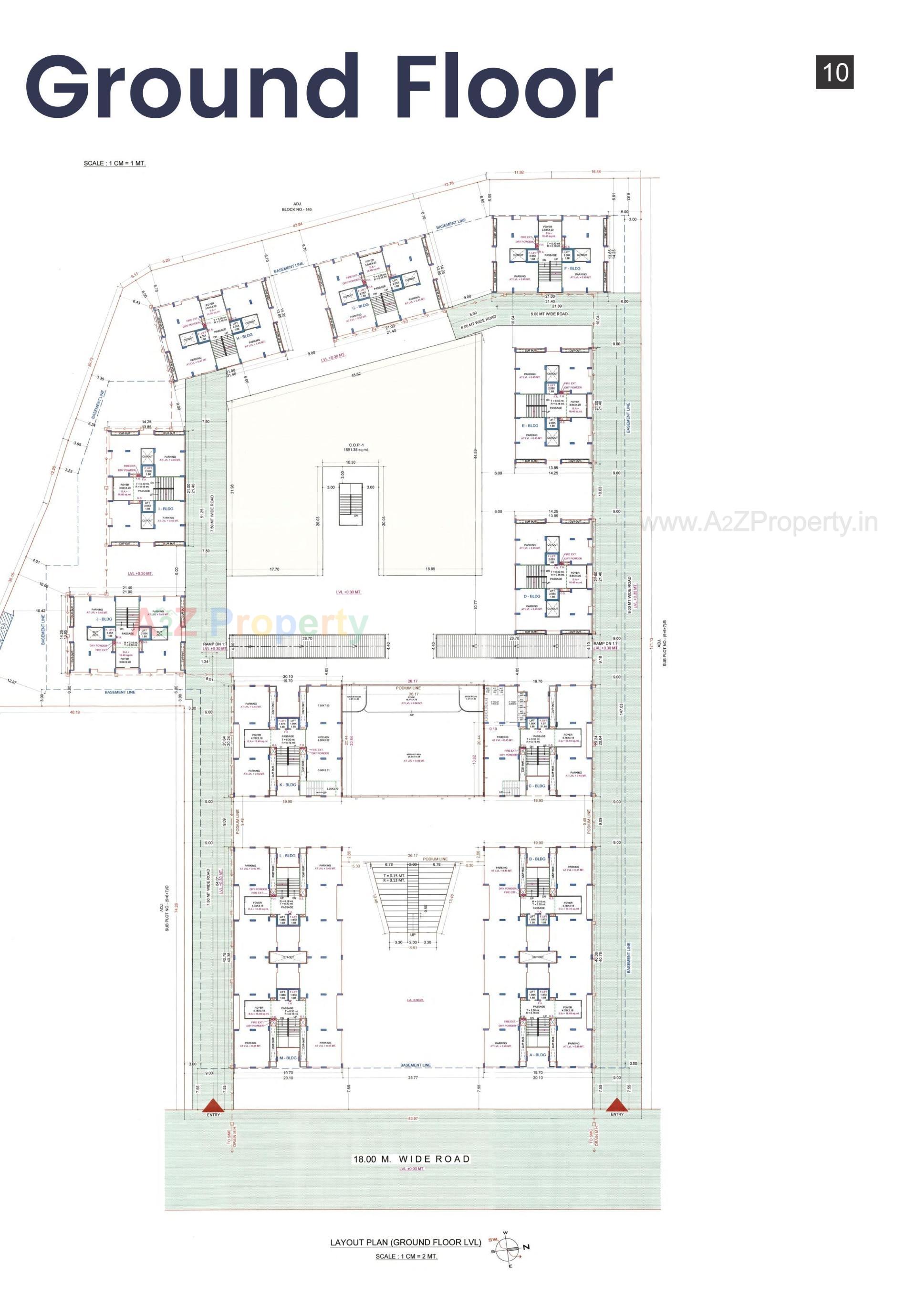 Layout of real estate project Raghuvir Sheron located at Sarsana, Surat, Gujarat