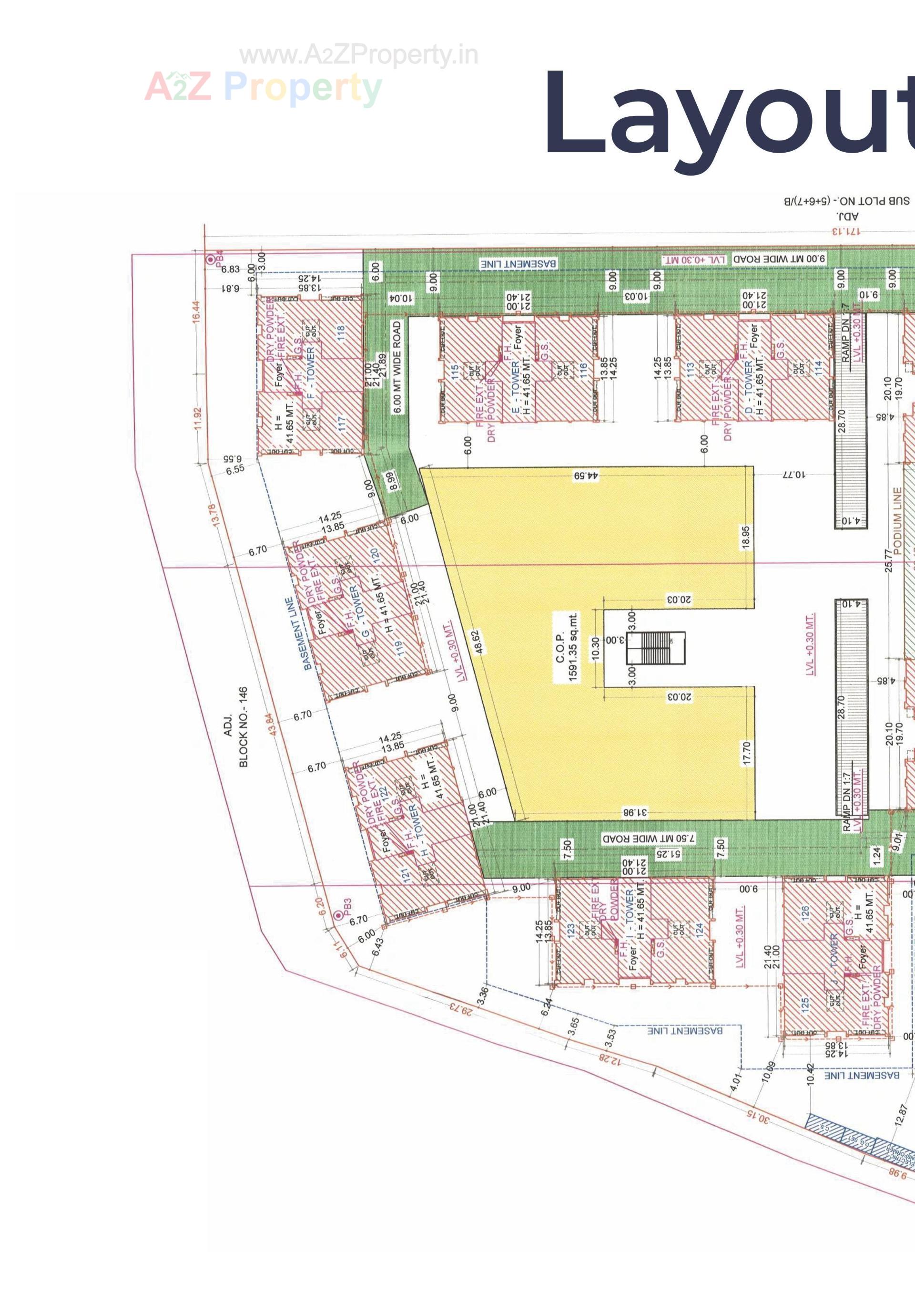 Layout of real estate project Raghuvir Sheron located at Sarsana, Surat, Gujarat