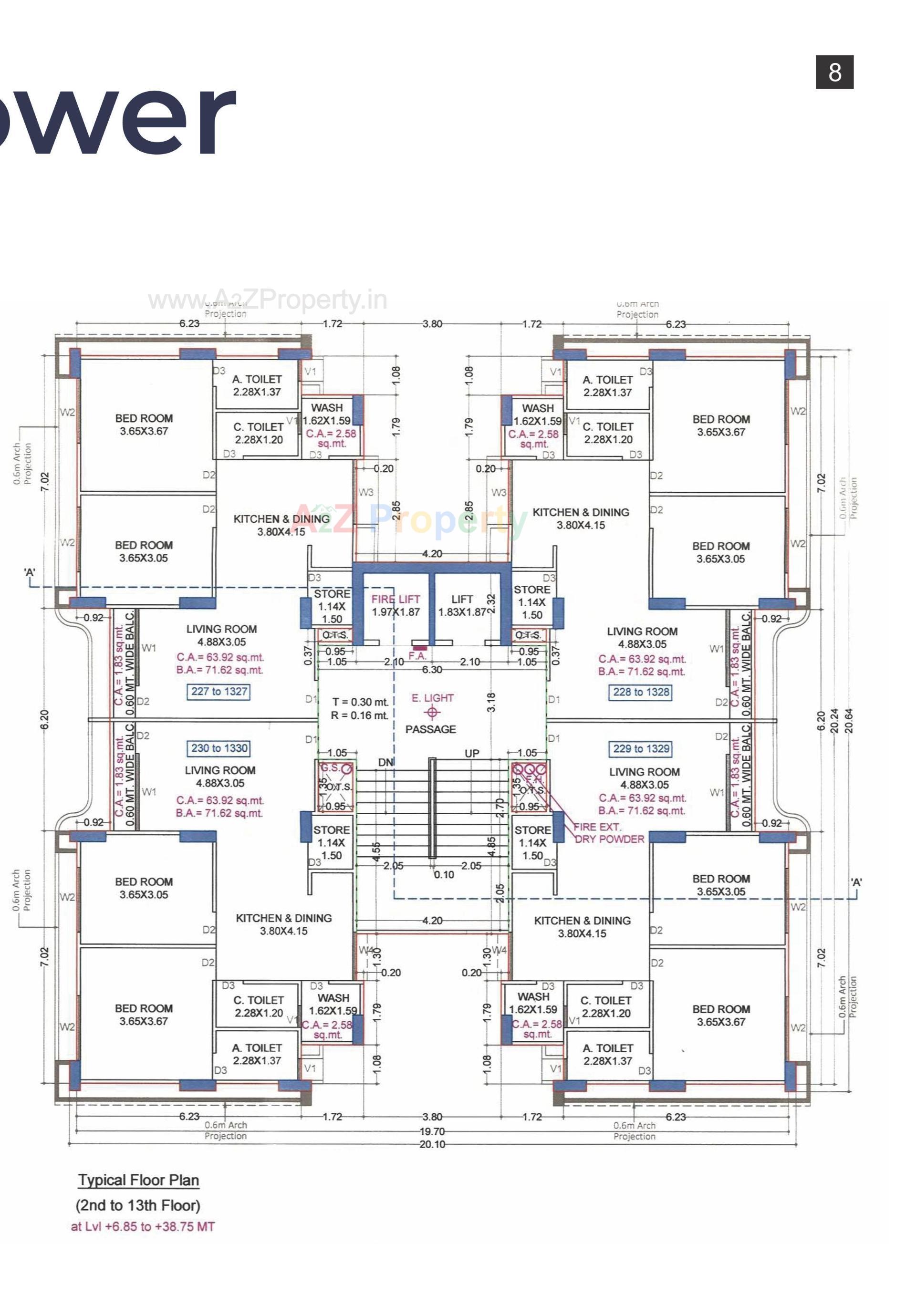 Layout of real estate project Raghuvir Sheron located at Sarsana, Surat, Gujarat
