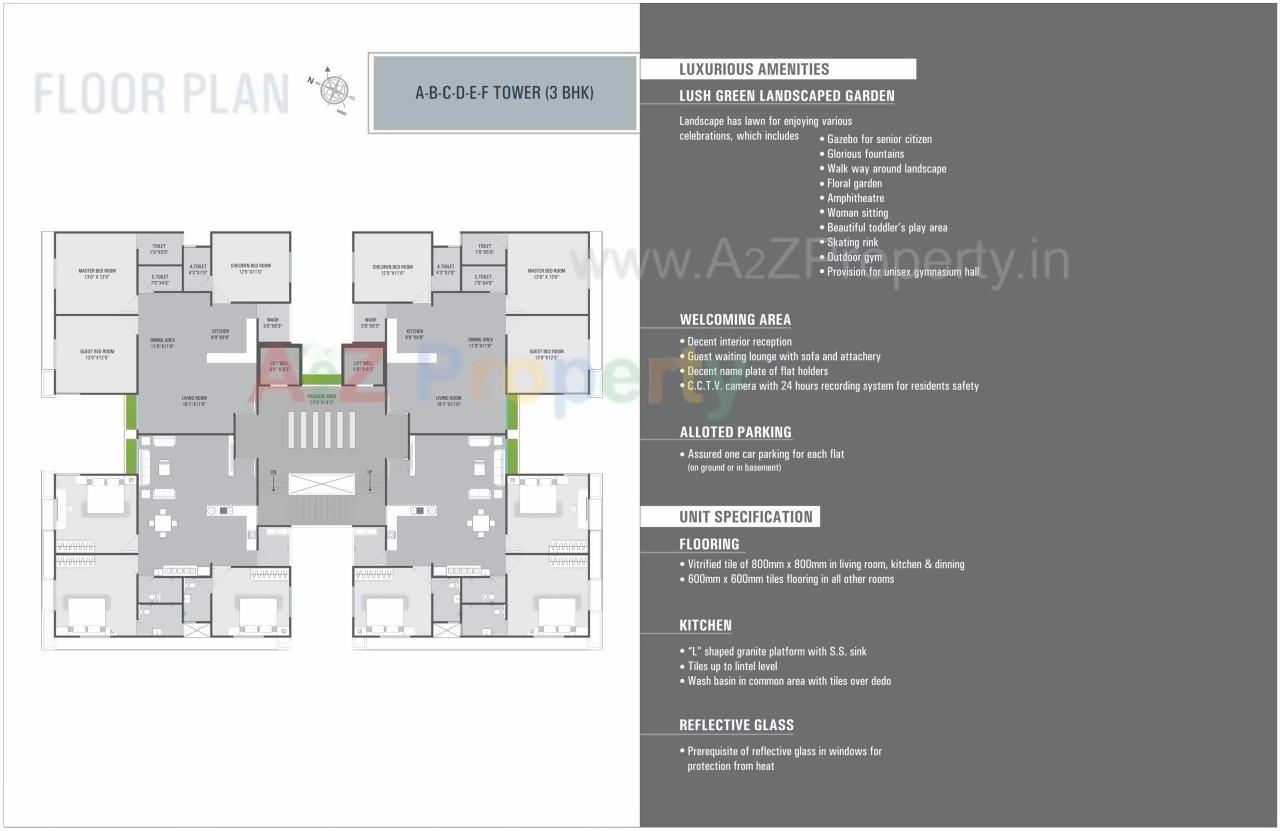 Layout of real estate project Raghuvir Spalex located at Vesu, Surat, Gujarat